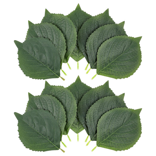 60pcs Artificial Leaves For Decoration Green Fake Leaves Bulk Greenery Wired Single Silk Faux Leafs For DIY Wedding Bouquets Wreaths Home Decorations 6.5x4.13in
