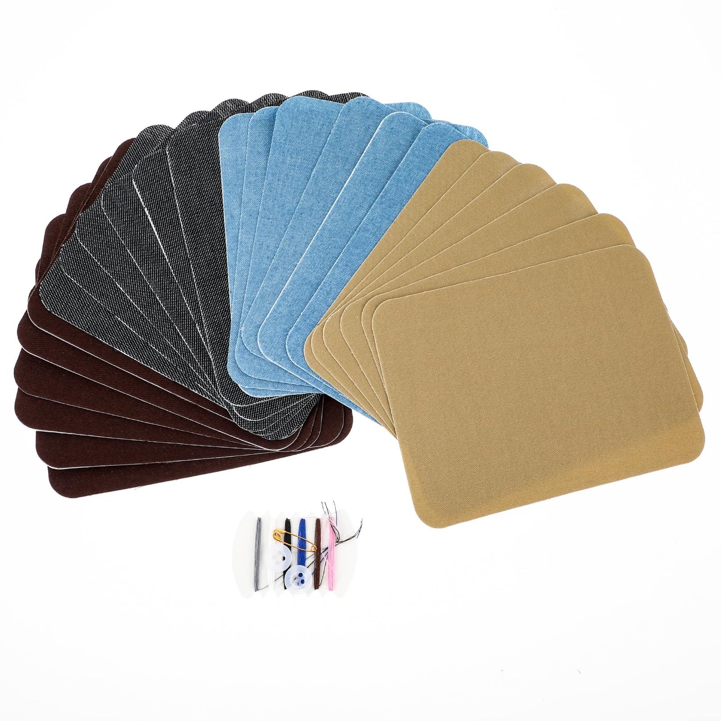 Lusofie Iron On Patches for Clothes Jean Patches 4 Shades Denim Patches for Jeans Sew On Patches 24Pcs fabric repair patch 9.5 * 12.5cm/ 3.74 * 4.92inch