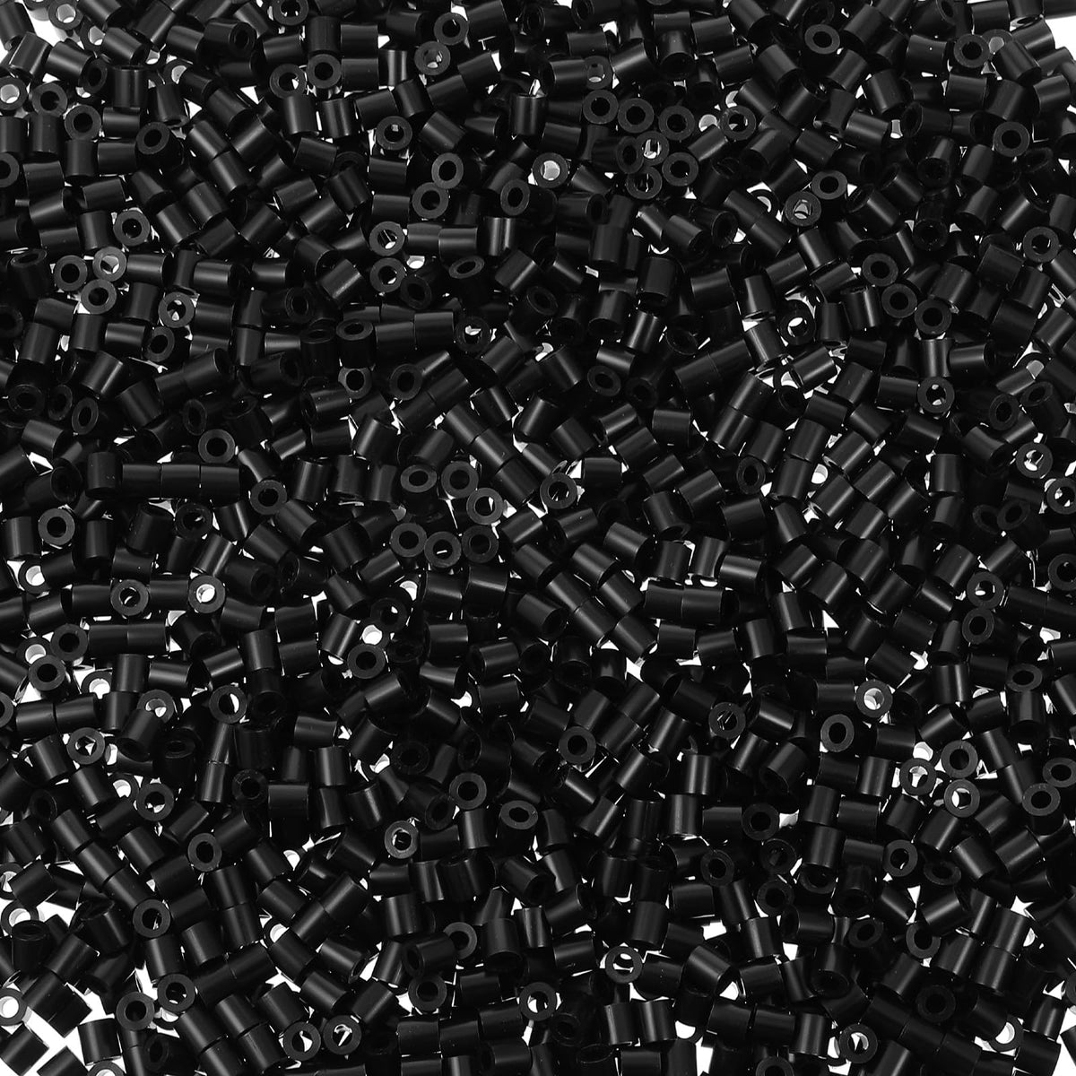 Pack of 2000 Iron-On Beads, 5 mm, Black Ironing Beads, Bulk Pack with Melting Beads, Melting Beads for Craft Projects and Creative Decorations