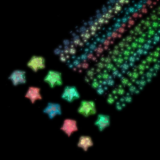 840 Sheets Star Paper Strips, Luminous Star Origami Paper Star Colorful Lucky Star Decoration Paper DIY Arts Projects Crafting Supplies (Butterfly Flower)