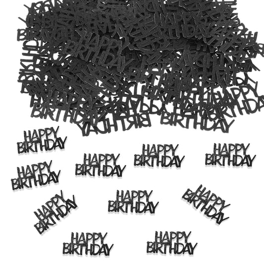 Black Happy Birthday Confetti - Glitter Birthday Confetti for Table,Black Confettis,Birthdays Table Decorations Perfect for Women,Men & Boys (100PCS)
