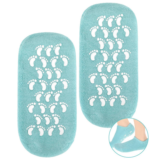 Gel Socks Blue Moisturising Socks Women Cotton Socks for Moisturising Silicone Socks for Cracked Feet Moisture Socks for Feet Overnight