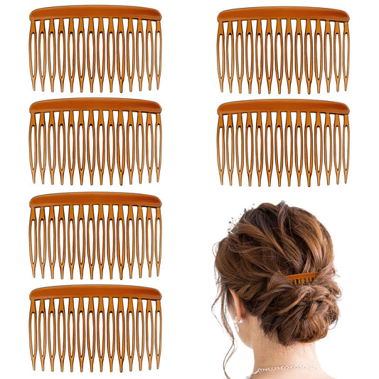 6 Pcs 14 Teeth Plastic Hair Side Combs French Twist Comb Vintage Fine Hair Clips Pins Accessories French Side Hair Comb Decorative Hair Styling Comb for Women Girls Bridal Wedding Veil Fine Hair