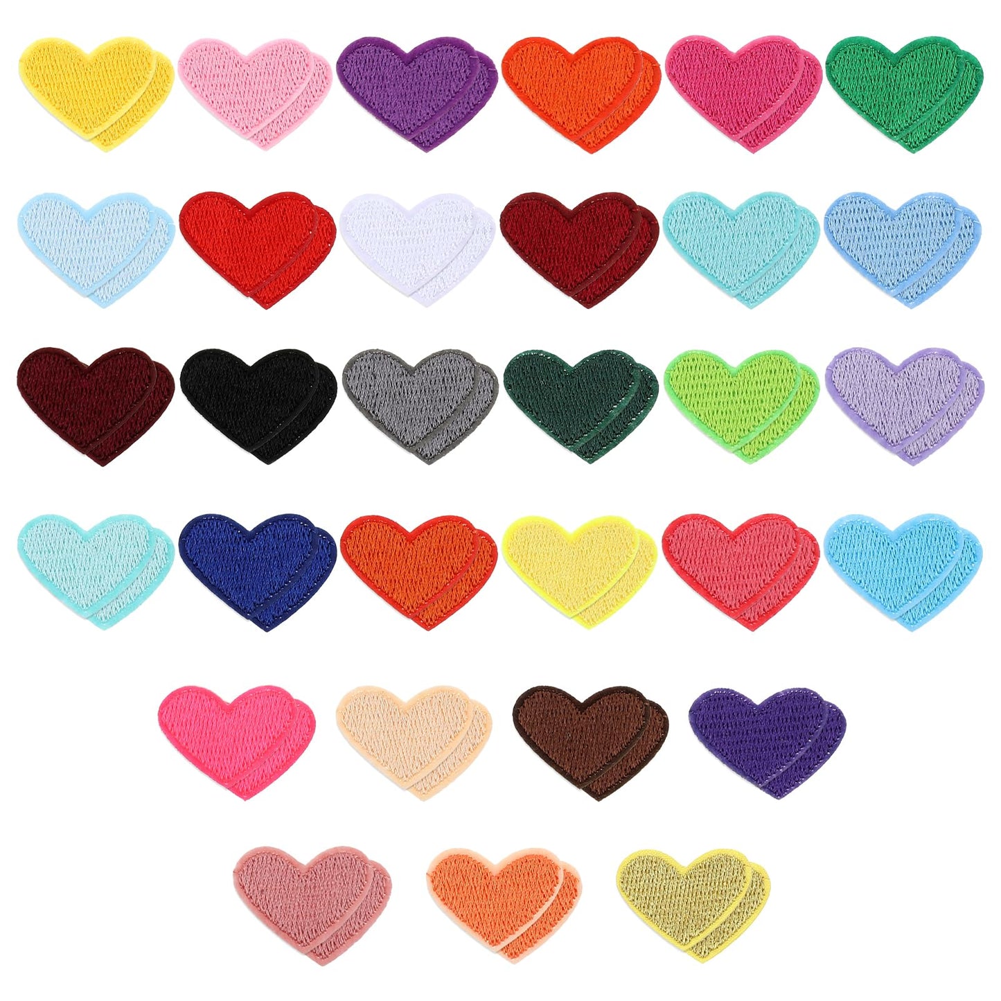 62 Pcs Heart Iron on Patch Mini Heart Iron on Decals Small Heart Patches Colorful Heart Patch Iron Patches Fabric Applique Patches Sew On Patches for Clothing Hats Bags Jeans Backpack Shoes DIY Craft