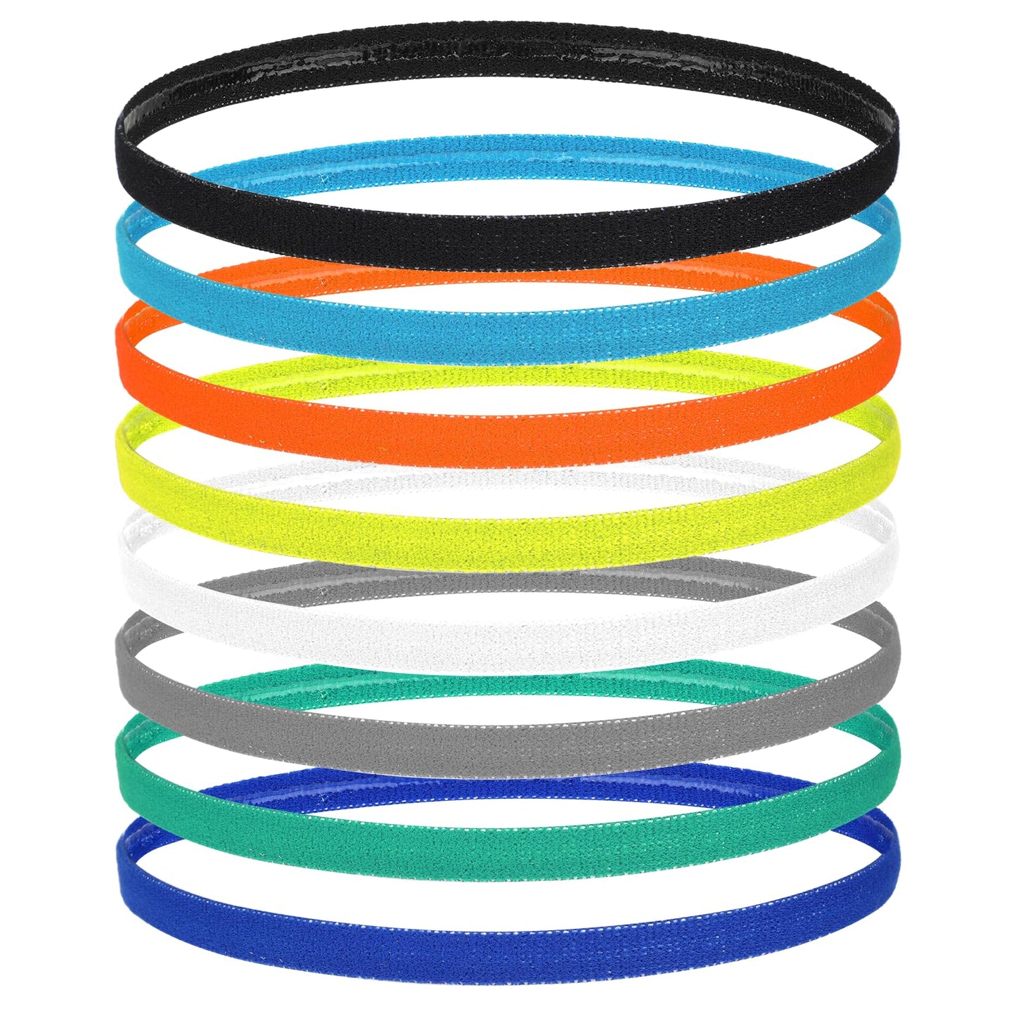 8 Pcs Boys Headband for Kids, Non Slip Sports Headband Elastic Headband Thin Headband for Boys Girls Running Cycling Exercise Yoga(8 Colors)