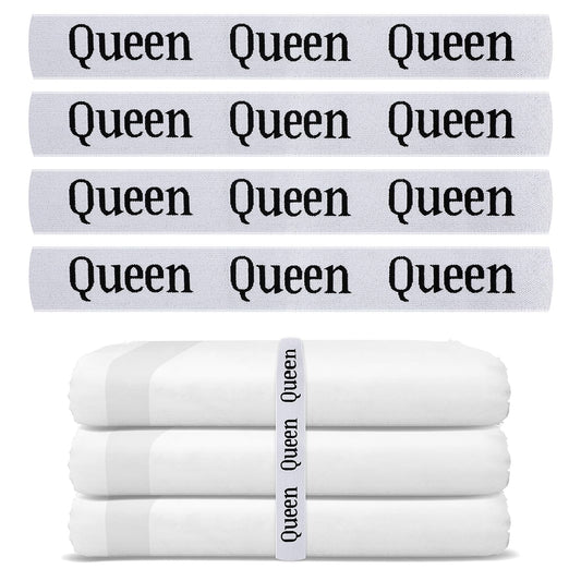 Yolev 4 Pack Bed Sheet Organizer Bands, Sheet Organizer for Linen Closet, Elastic Bed Sheet Storage Sheet Keepers, Linen Labels Bedding Bands (Queen)