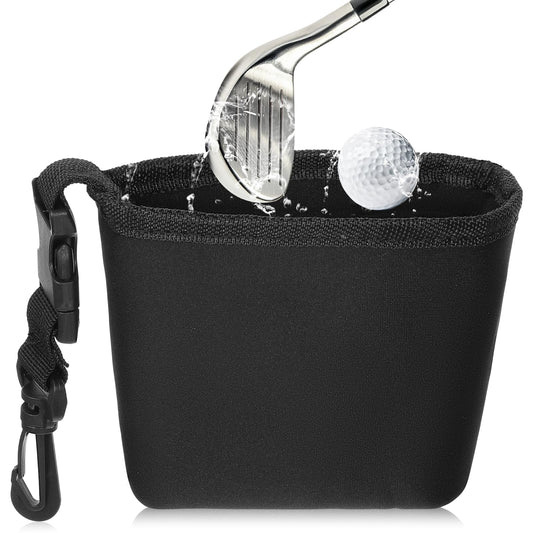 Golf Club and Golf Ball Cleaning Bag,360° Rotating Clip Washer Bag with Detachable Buckle,Three-Layer Fabric Waterproof Technology,Cleans Grooves Quick Dirt & Grass Removal, Compact Design for Golfers