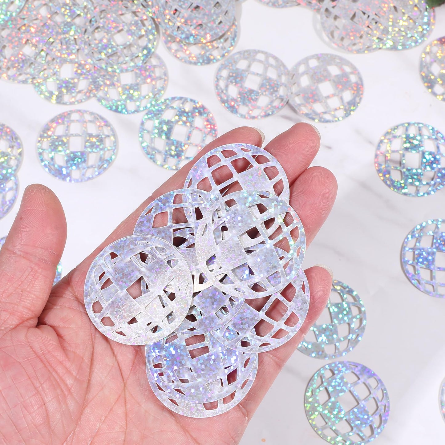 200pcs Disco Ball Table Confetti Disco Theme Party Foil Confetti for 70s 80s Bachelorette Party Table Centerpieces Decoration Hippie Birthday Supplies