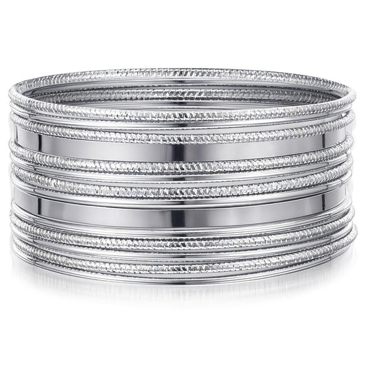 Yolev 14Pcs Gold Boho Indian Multi Bangle Bracelet Set for Teen Girls Punk Chunky Stackable Day Bridal Wedding Party Layered Cable Smooth Bracelets