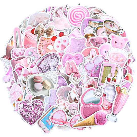 100Pcs Coquette Stickers Vintage Coquette Aesthetic Stickers Gentle Ballet Style Girly Graffiti Sticker Cute Pink Kawaii Stickers Waterproof Vinyl Stickers for Girl Water Bottles Coquette Room Decor