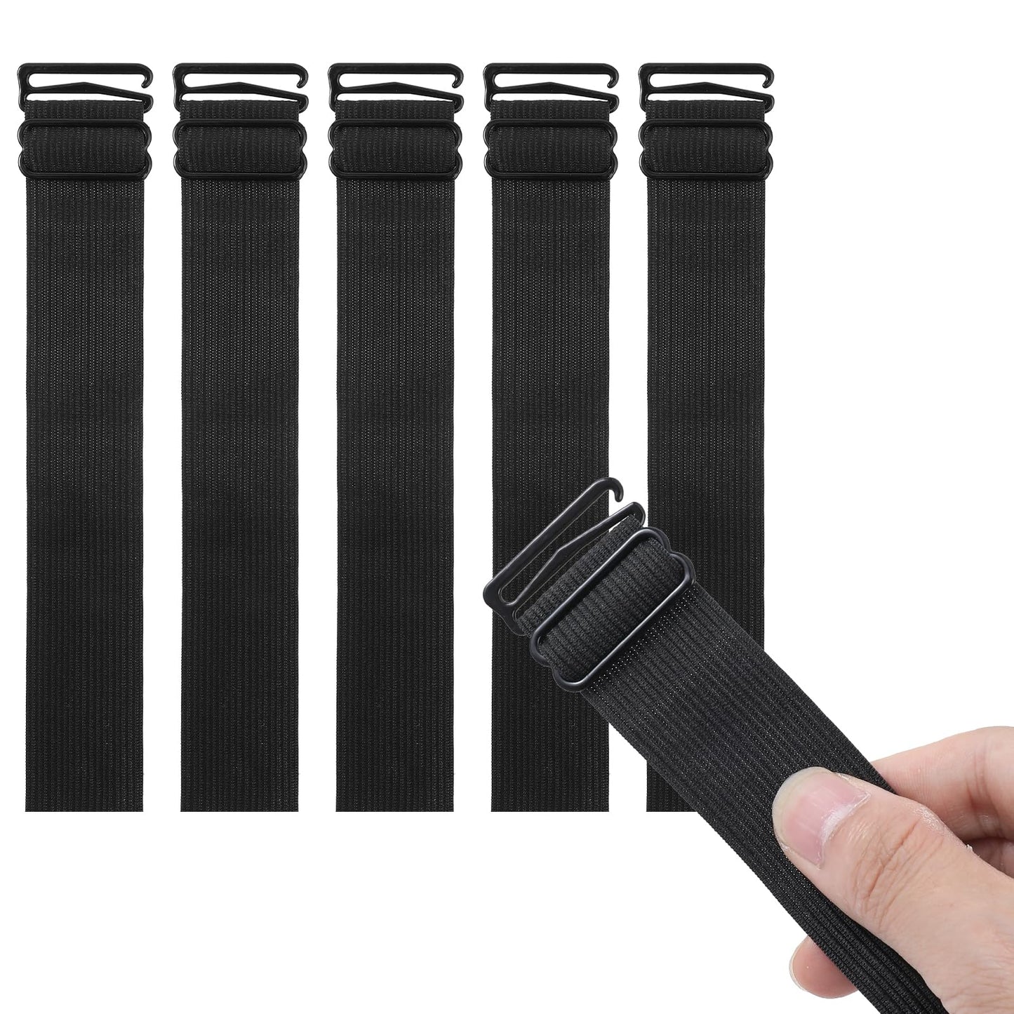 Telooco 6Pcs Adjustable Elastic Wig Band for Glueless Removable Wig Strap Black Wig Band for Glueless Sewing Making Wig Cap Accessories