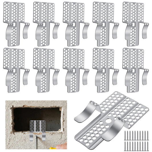 10 Pack Drywall Repair Clips, 1/2 Inch Drywall Patch Clips with 20 Screws, Professional Stainless Steel Dry Wall Repair Kit for Damaged Walls Repairing