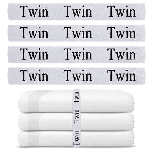 Yolev 4 Pack Bed Sheet Organizer Bands, Sheet Organizer for Linen Closet, Elastic Bed Sheet Storage Sheet Keepers, Linen Labels Bedding Bands (Twin)
