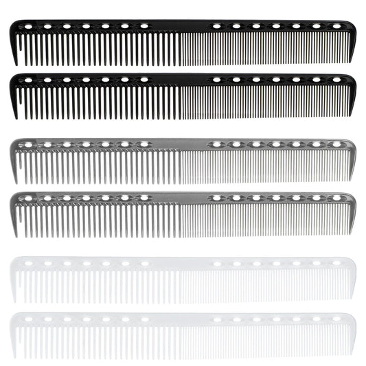 6Pcs Carbon Fiber Combs Professional Fine Tooth Comb Heat Resistant Comb Salon Hair Combs for Woman and Man(Black, Grey, White)(Black, Grey, White)