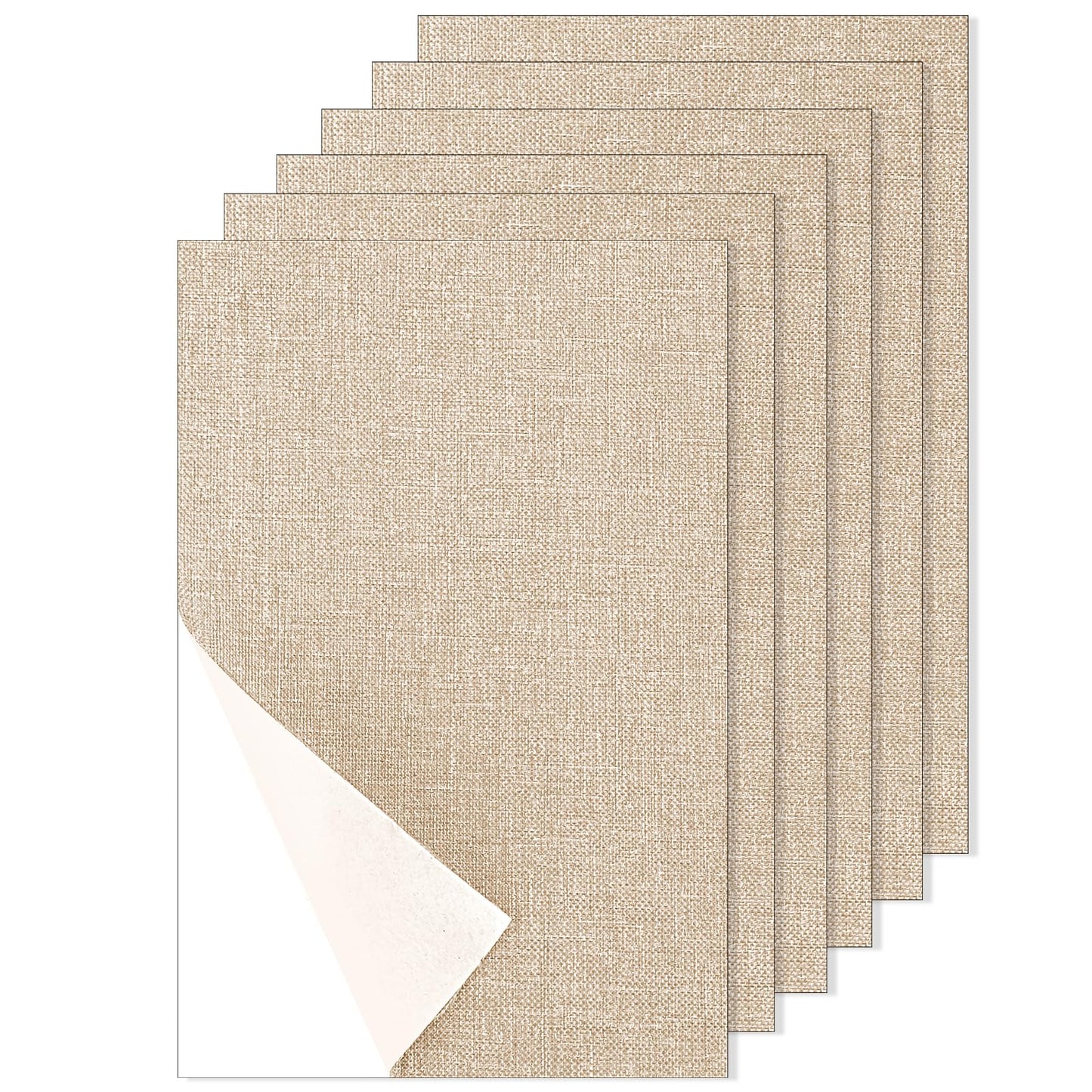 6 Pcs Beige Linen Repair Patches 15 X 10cm Car Seat Repair Kit Linen Canvas Fabric Repair Patch Self-Adhesive Fabric Patch for Sofas, Furniture, Bags, Lounge Chairs,Car Seats (Beige)