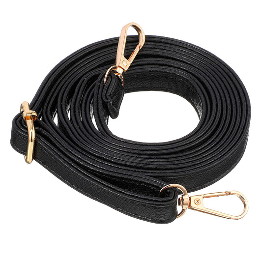 Black Leather Purse Strap Replacement,33-59 in Adjustable PU Leather Crossbody Strap,Soft Slim Texture Purse Straps for Bags,Handbags,Purses