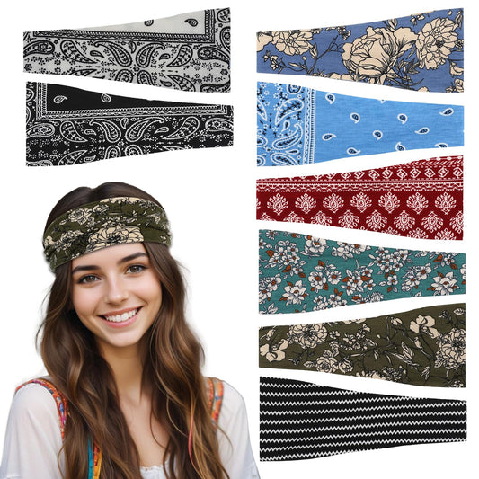 8 Pack Head Bands for Women's Hair Boho Headbands for Women Non Slip Headbands for Women, Fashion Wide Headbands for Women Use Sport Yoga Workout