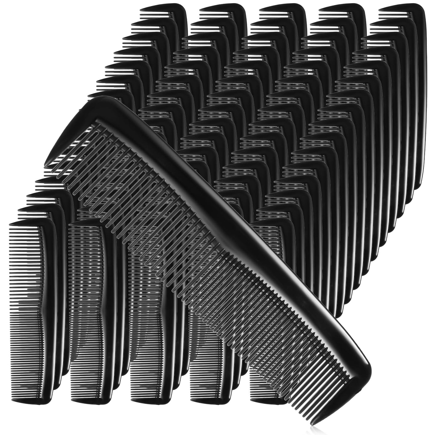 DIVINA VITAE 50 Pcs Pocket Combs for Men 5 Inch Cutting Comb with Wide and Fine Teeth Plastic Professional Barber Styling Combs for Women, Beard Combs for Men and Barber Supplies