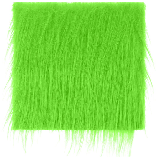 Faux Fur for Crafts 10 x 20Inch Fake Fur Christmas Fuzzy Fabric Squares Shaggy Fluffy Fur Fabric Sewing Fur Cuts for DIY Craft Hobby Halloween Winter Costume Decoration Rugs Mats(Green)