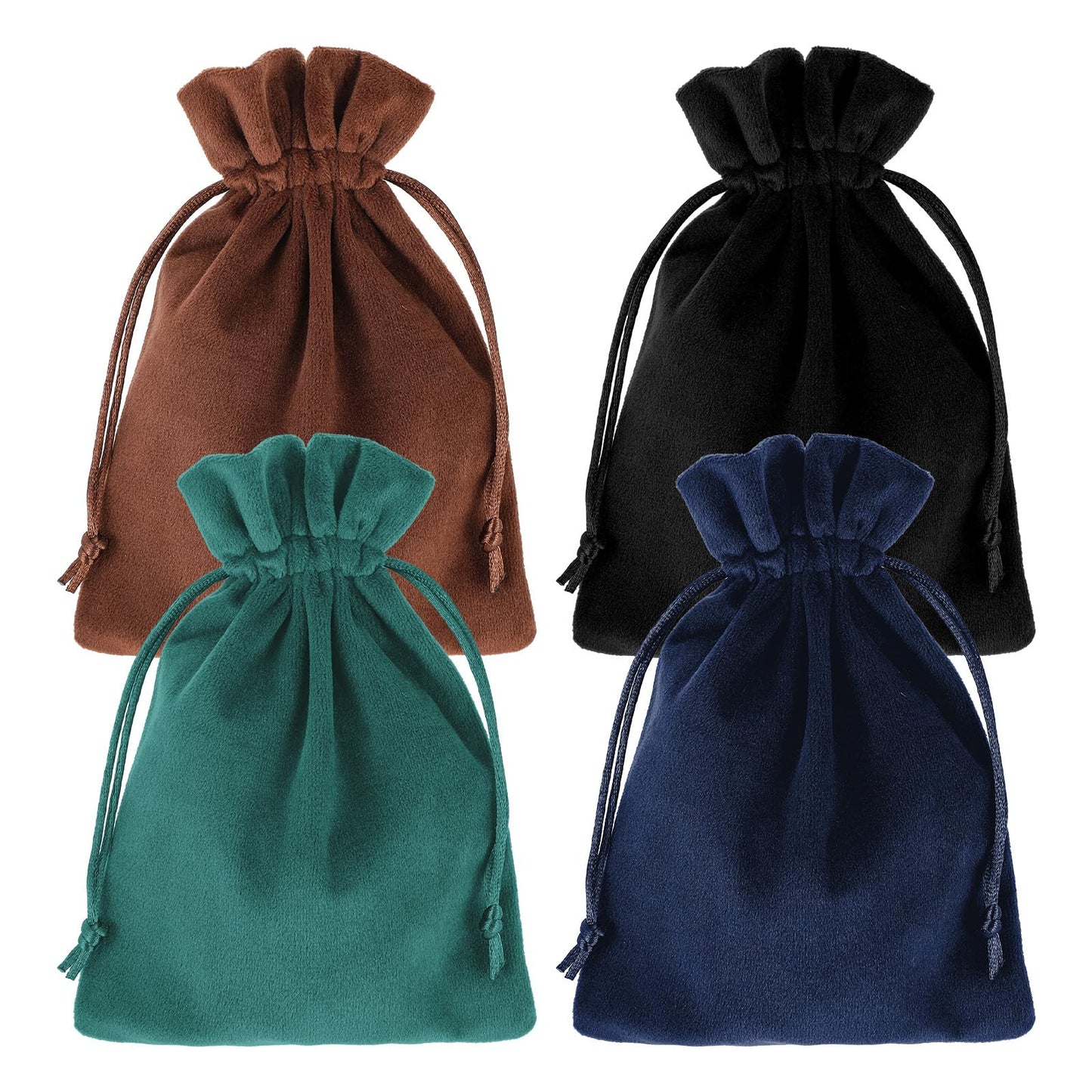 Josojoou 4 Pcs Velvet Gift Bag with Drawstring, 7.08x5.11 Inch DIY Jewelry bags Pouches, Multi-Purpose Dice Bags for Wedding Party Favors, Candy, Christmas