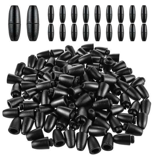 100 Pcs Black Breakaway Clasp Plastic Bead Barrel Connectors for Bracelets, Necklaces, and Lanyards, Safety Clasps for Jewelry Making and DIY Crafts