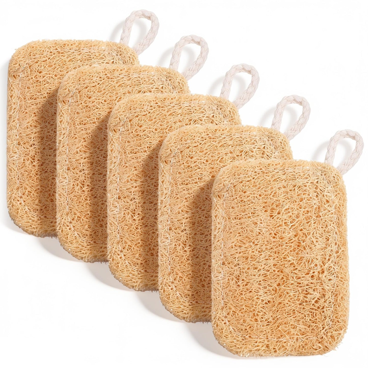 5Pcs Natural Loofah Sponge Exfoliating Body Scrubber