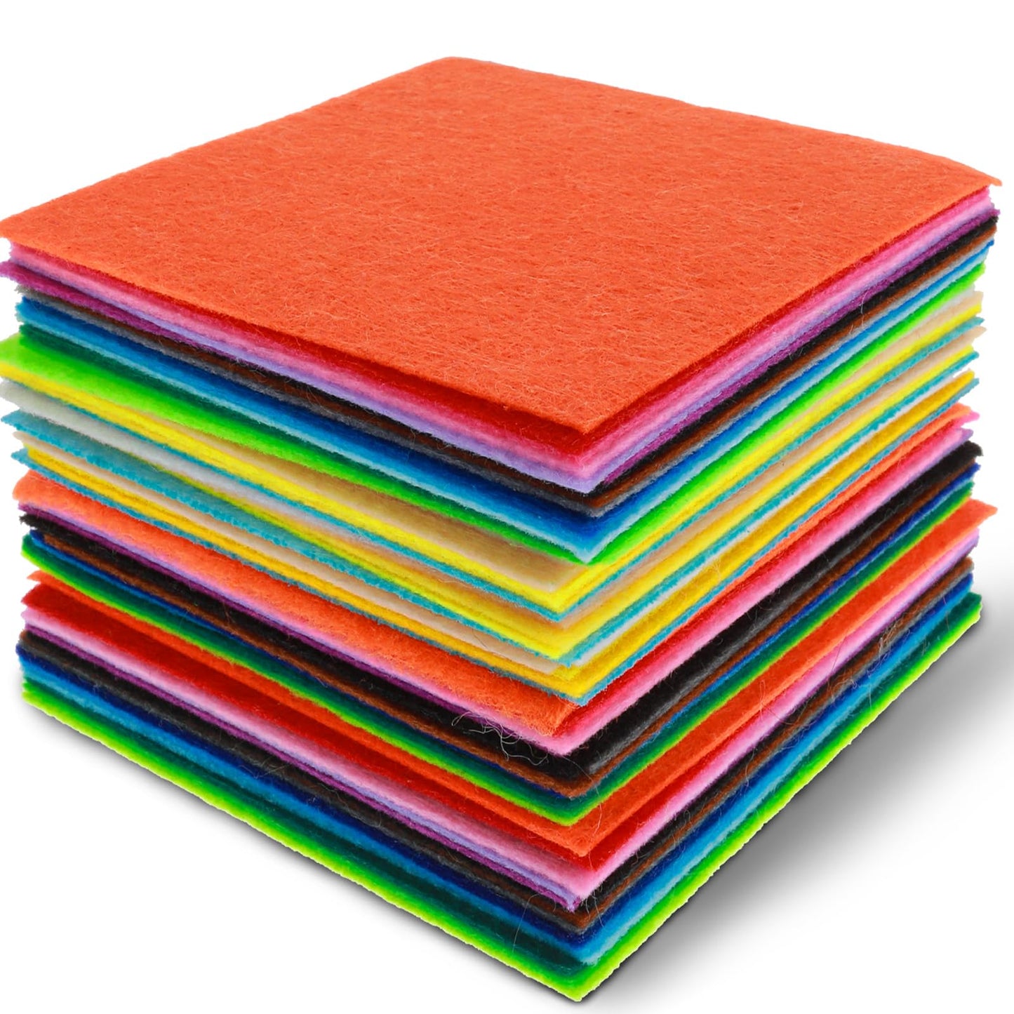 60PCS Felt Sheets Fabric, 4" X 4" Soft Felt Fabric for Crafts Halloween Christmas Fabric Fall Felt Squares for DIY and Sewing Projects (Colored)
