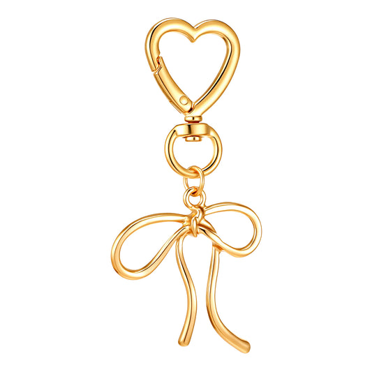 Tucnoeu Cute Bow Keychain, Bow Keyrings Charms Handbag Car Key Chain Accessories Bows Bag Charm Heart Keychain for Women
