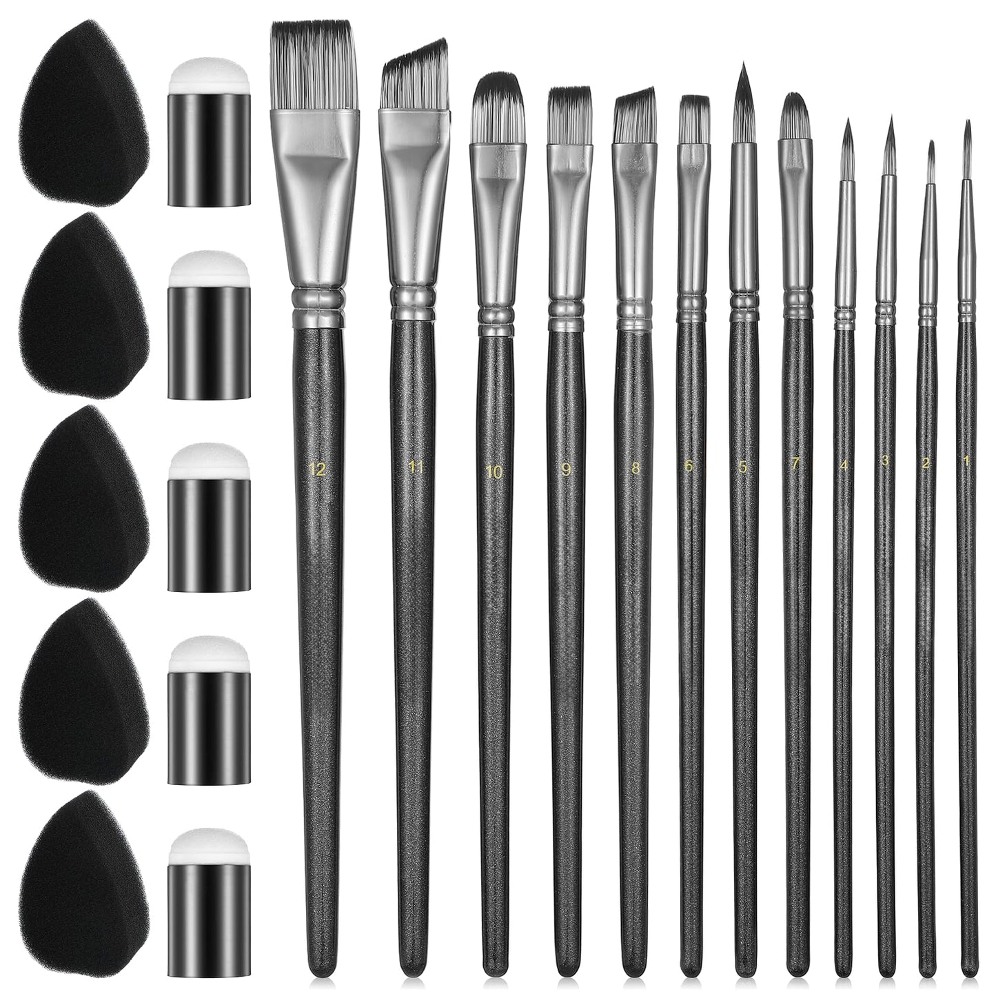 22Pcs Face Paint Brushes and Face Painting Sponges for Halloween Cosplay