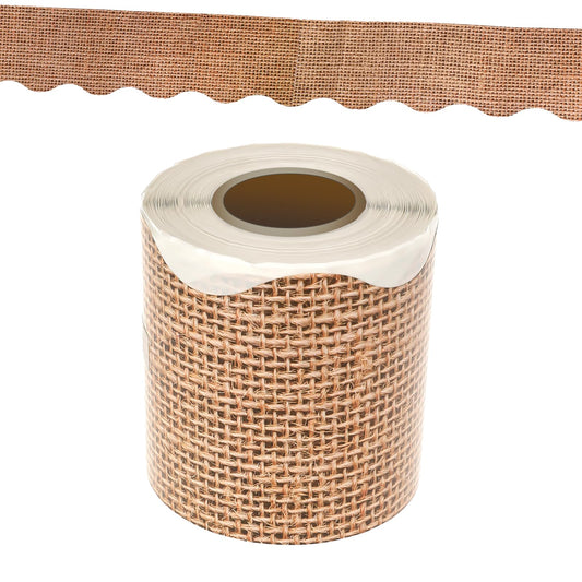 Lusofie 65 Feet Burlap Bulletin Board Border Bulletin Board Borders Burlap Scalloped Borders Decoration for Thanksgiving Christmas Back to School Classroom School Party Decor