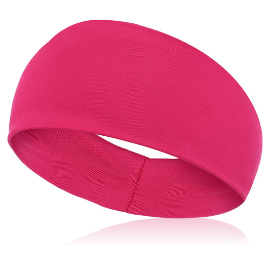 HaiFafafaing 80s 90s Neon Hot Pink Headband for Women,Wide Solid Sports Headband,Non-slip Elastic Headbands for Glow Party,Halloween Costumes Outfits, Retro Party Cospaly,Yoga, Workout, Running