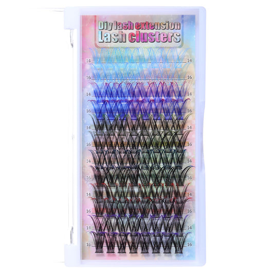 96 Pcs Colored Lash Clusters 6 Colors Individual Fake Eyelash Extension Kit