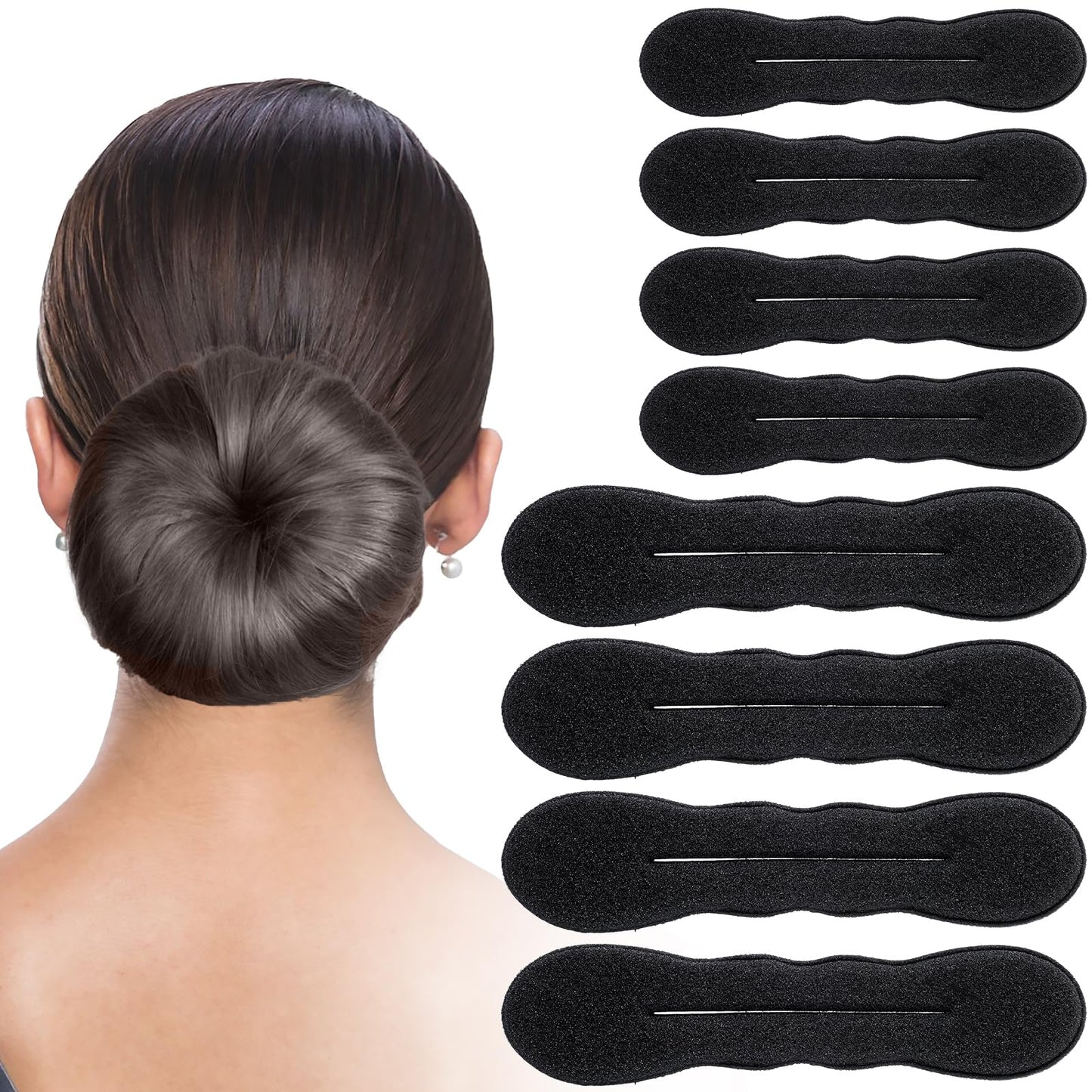 Hair Bun Maker for Kids 8Pcs Lazy Hair Curler Bun Clips Flexible Reusable Bun Twister Magic Hair Bun Maker for Long Hair French Twist Hair Bun Accessories for Women Ballerina