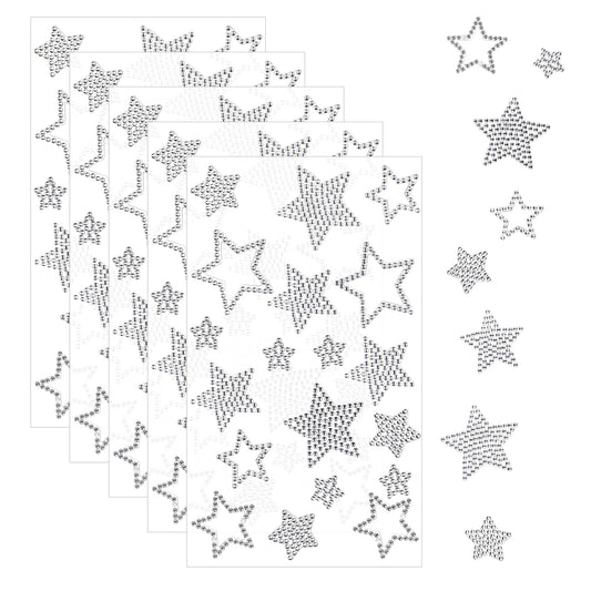 95Pcs Silver Star Rhinestone Stickers Set - Glitter Self Adhesive Jewels for Scrapbooking/Phone Decor, Y2K Party Supplies