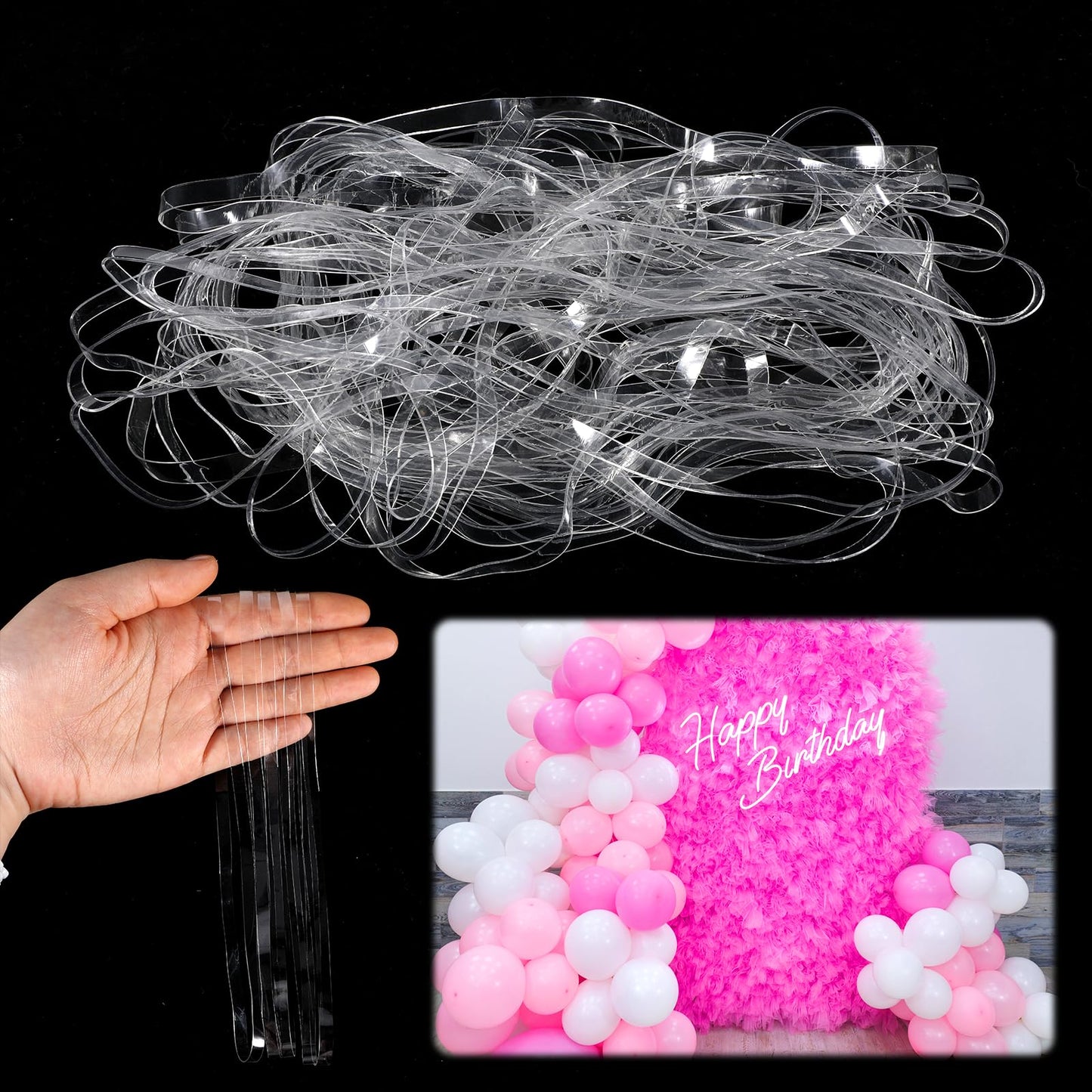 50Pcs Clear Rubber Bands 8 x 0.2inches Big Rubber Bands TPU Rubberband