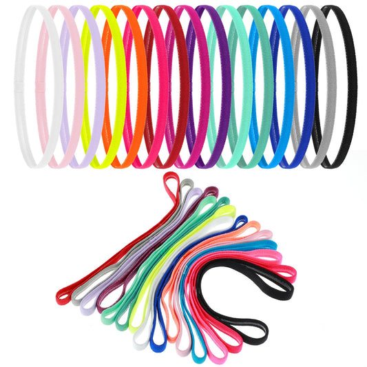 Lusofie 14 Pcs Thin Elastic Headbands For Women, Headbands For Women Non Slip, Running Headband For Women And Men Hair Accessories(Multi-Colored)