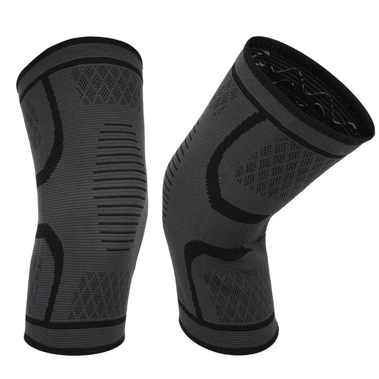 Lusofie 2 Pcs Compression Knee Sleeve Compression Knee Support Anti-slip Knee Brace Knee Support for Women and Men Running, Basketball, Gym, Weightlifting, Hiking(Black,M)