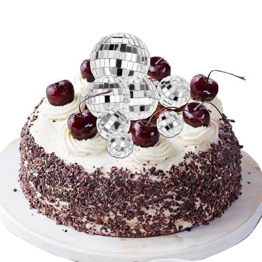 7 Pcs Disco Ball Cake Toppers 4 Sizes Mini Disco Balls for Cake 70s Disco Ball Cake Decorations for Birthday Cake Party Disco Ball Cupcake Topper for 70s Theme Party Favor Cake Disco Ball Party Decor