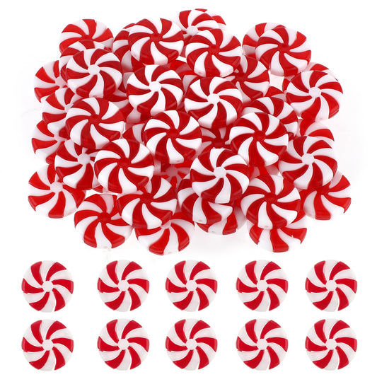 Lusofie 100Pcs Candy Cane Christmas Decorations Hanging Peppermint Christmas Decorations Fake Candy Ornaments for Christmas Tree Home Christmas Party Decoration(Red& White)
