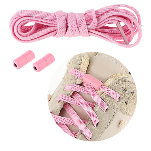 Elastic Laces for Trainers No Tie Shoe Laces with Metal Buckles Flat Shoe Laces for All Kids and Adults Tieless Shoelaces Adjustable Boot Laces Shoe Stretch for School Walking Hiking Formal Shoes