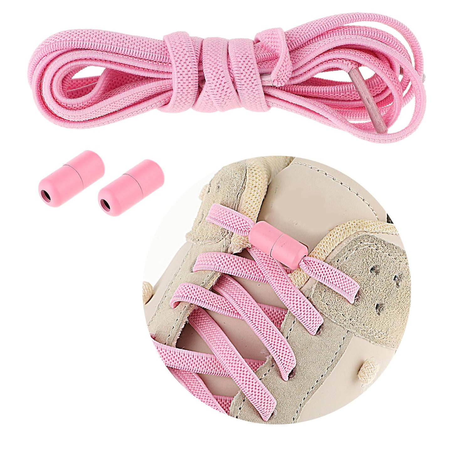 Elastic Laces for Trainers No Tie Shoe Laces with Metal Buckles Flat Shoe Laces for All Kids and Adults Tieless Shoelaces Adjustable Boot Laces Shoe Stretch for School Walking Hiking Formal Shoes