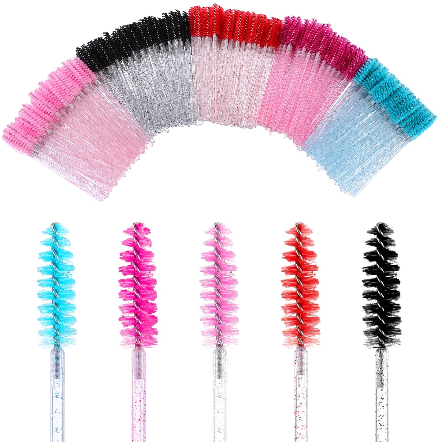 1000 Pieces Disposable Mascara Wands Lash Spoolies Eyelash Brush Spoolies for Eyebrow Eye Lash Extension- Colorful