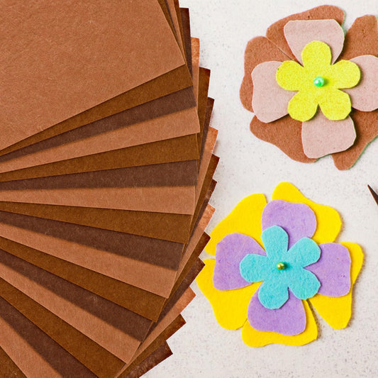 Lusofie Brown Felt Sheets 18 Pcs Felt Fabric Sheets Brown Felt Soft Felt Sheets Felt Fabric for Crafts DIY Craft Sewing Patchwork Art Projects 3 Colors 11.81 x 7.87 Inch (Brown)