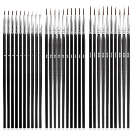 60pcs Fine Detail Paint Brushes with 3 Size #0#00#000, Miniature Artist Painting Brushes, Thin Paint Brushes for Acrylic, Watercolor, Oil, Face, Nail, Scale Model Painting, Line Drawing