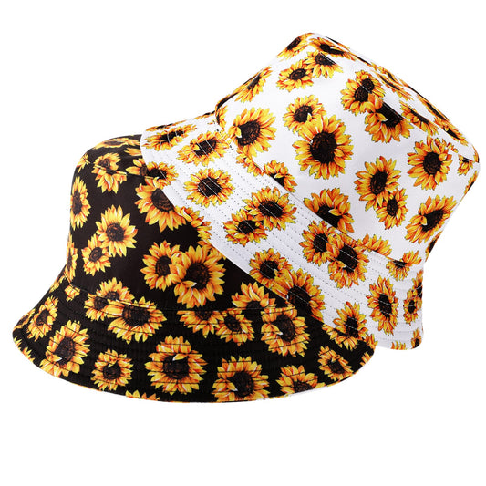 DIVINA VITAE Bucket Hat for Men Women Sunflower Sun Cap Packable Outdoor Summer Hat Double-Side Fisherman Hat Beach Fishing Sun Hat
