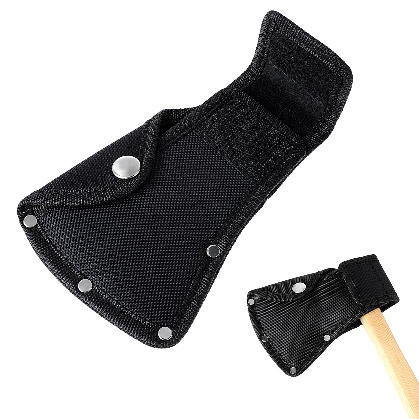 Hatchet Head Sheath Holster, Double Snap Axe Head Sheath Holster, Black Hatchet Blade Protector for 1-1/4 lb Axe, Axe Edge Protector for Outdoor Hiking Outdoor Work Axe Sheath