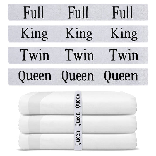 Yolev 4 Pack Bed Sheet Organizer Bands, Sheet Organizer for Linen Closet, Elastic Bed Sheet Storage Sheet Keepers, Linen Labels Bedding Bands (Mix)