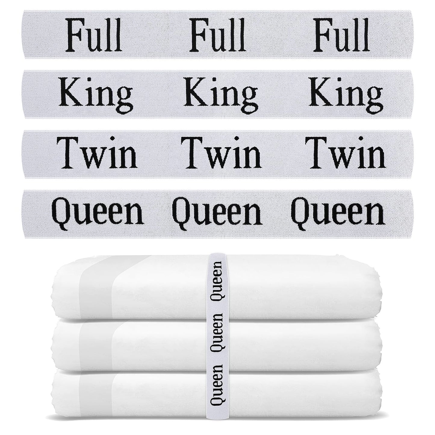 Yolev 4 Pack Bed Sheet Organizer Bands, Sheet Organizer for Linen Closet, Elastic Bed Sheet Storage Sheet Keepers, Linen Labels Bedding Bands (Mix)