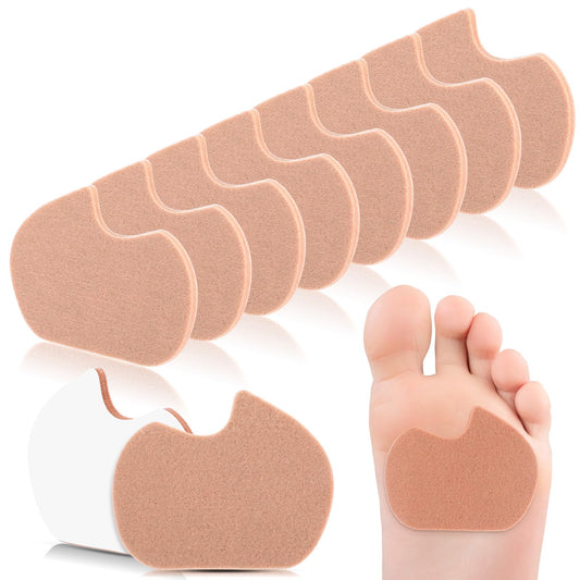 8 Pairs Dancers Pads for Feet Adhesive Sesamoiditis Pads Pain Relief Felt Forefoot Cushion Self-Adhesive Foot Cushion for Men Women