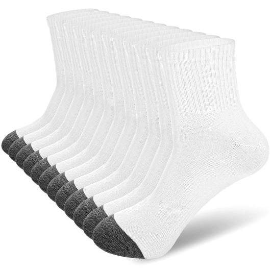 DIVINA VITAE 6 Pairs Mens White Ankle Socks Size 10-13 Cushioned Athletic Running Socks Ankle Crew Socks Mens Short Socks Sports Socks for Any Sports Homeworkout Everday Socks